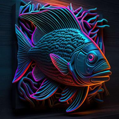 3D model Black neon fish (STL)